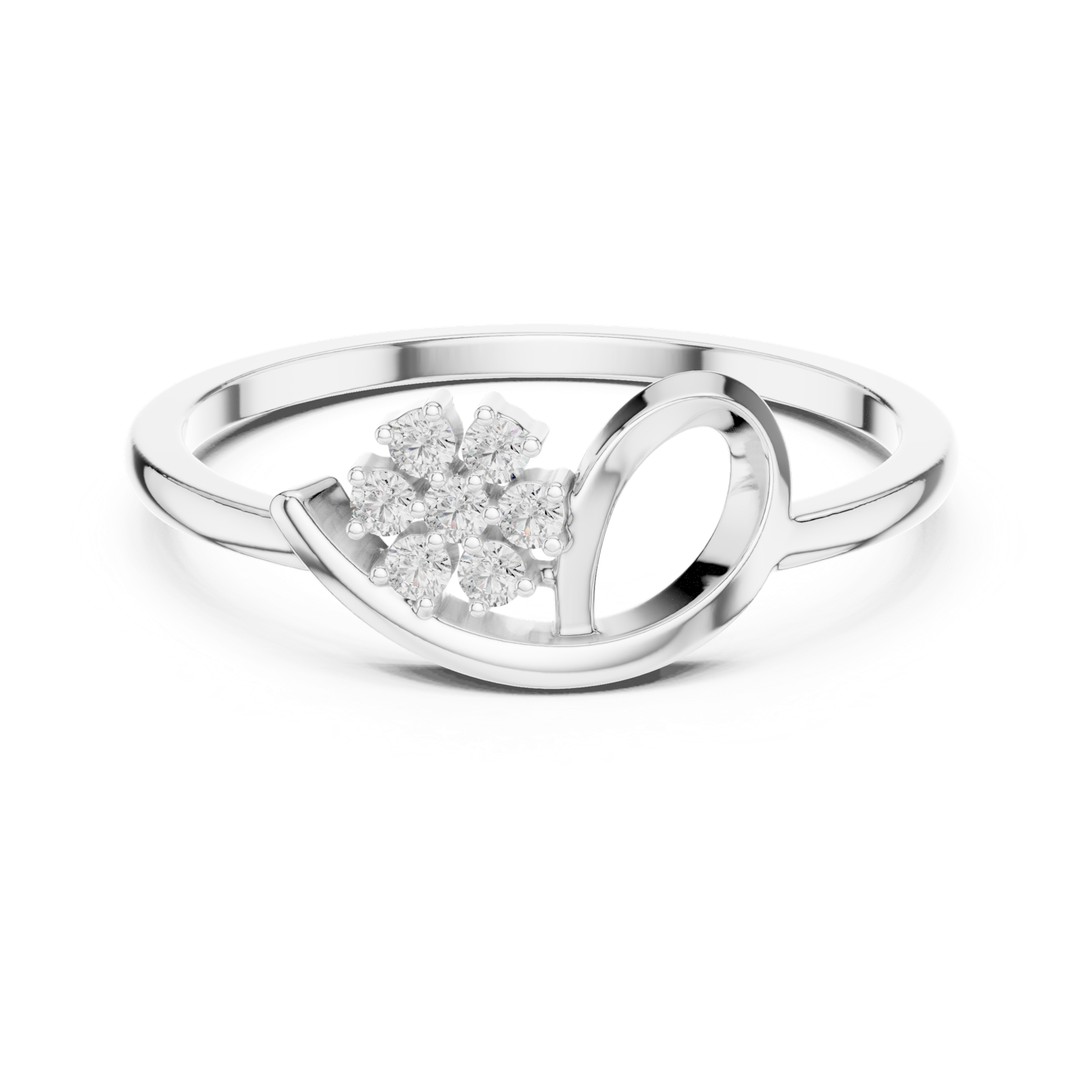 Gold Ring DR-6226, White Gold, view 4