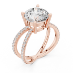 Gold Jewelry L36-25, Round center stone, Rose Gold, view 2