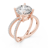Gold Jewelry L36-25, Round center stone, Rose Gold, view 2