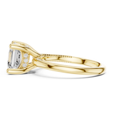 Gold Ring, Asscher center stone, Yellow Gold, view 3