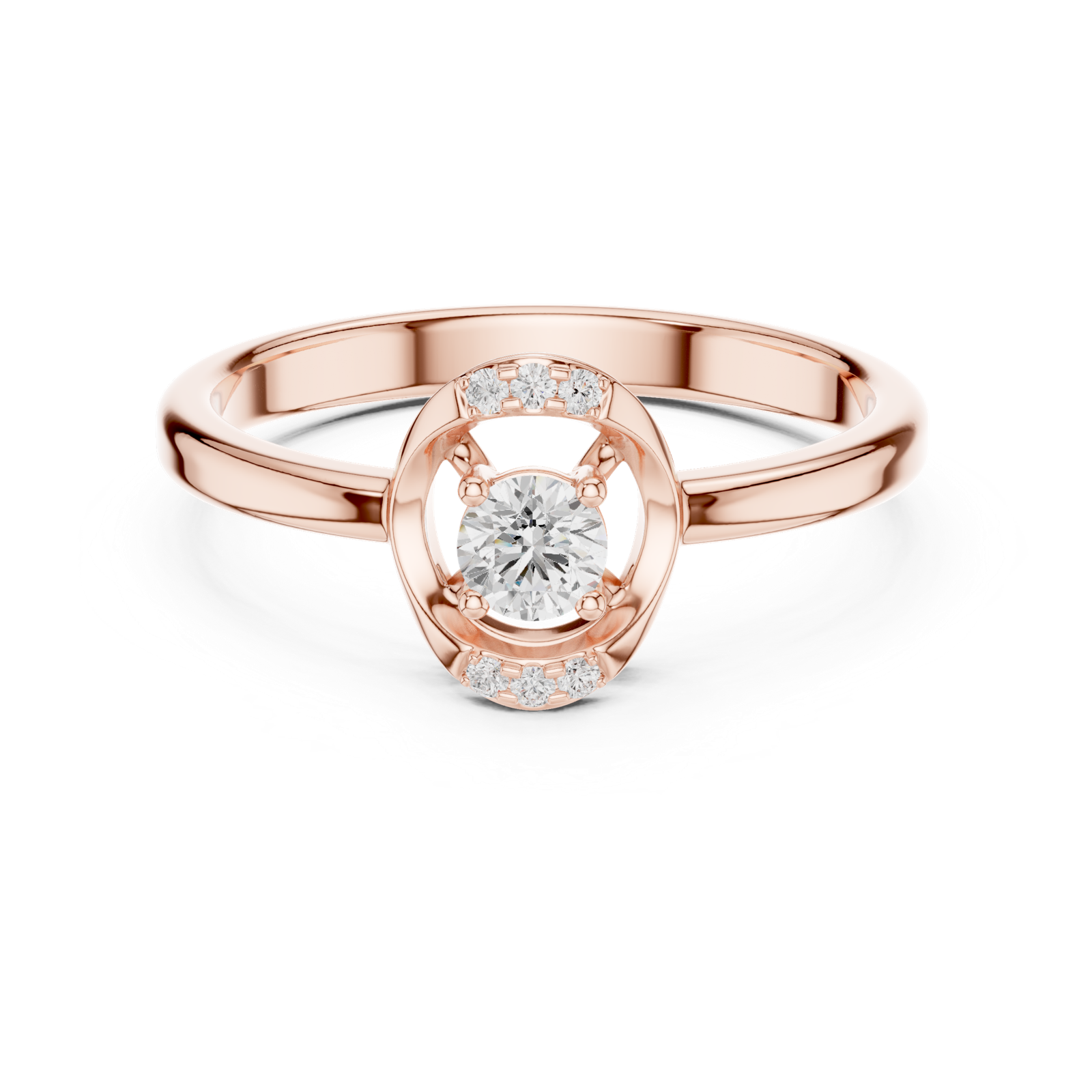Gold Ring DDLR-844, Rose Gold, view 4
