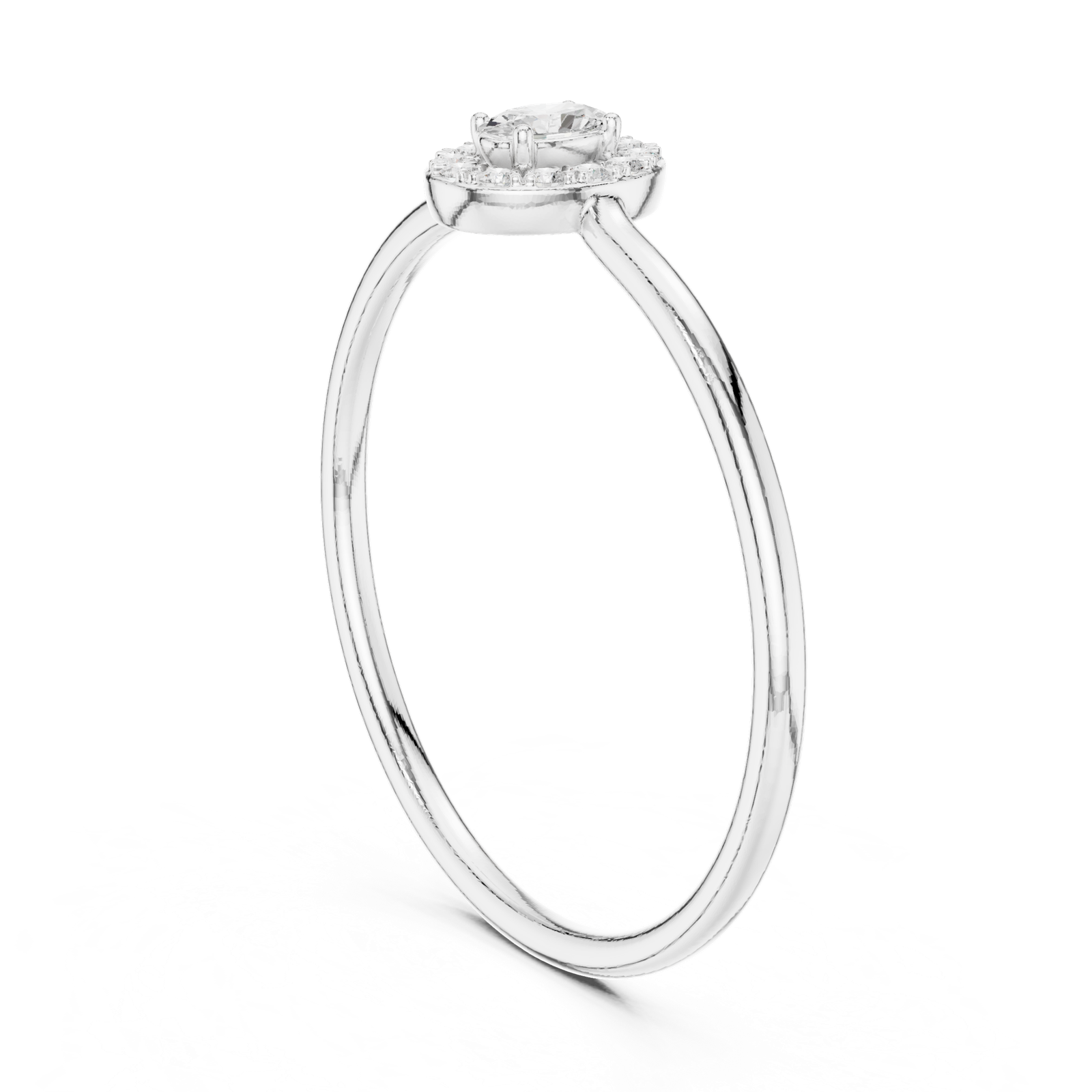 Gold Ring HLR-207, White Gold