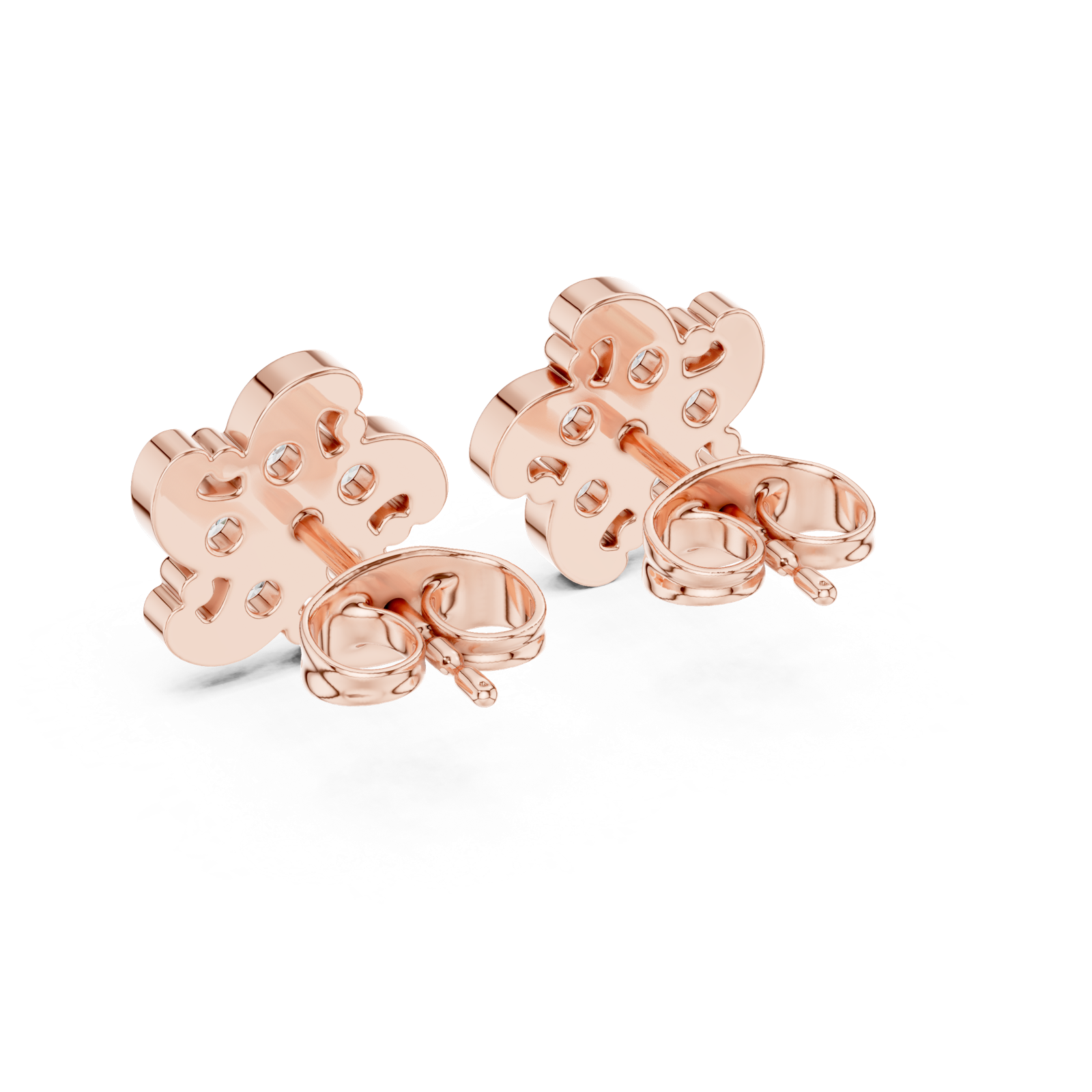 Gold Earrings 9-10033E, Rose Gold, view 3