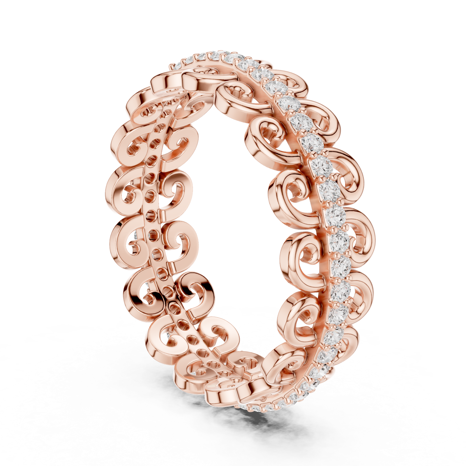 Gold Ring R34, Rose Gold, view 1