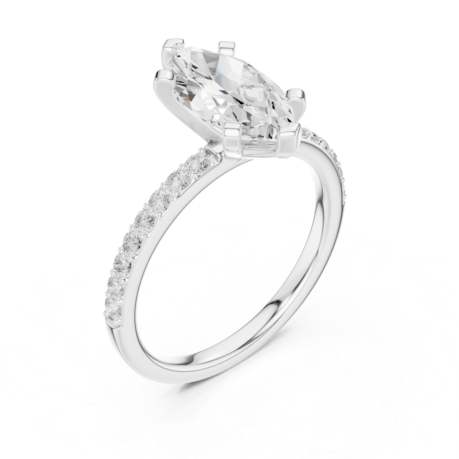 Gold Ring DDLR-887, White Gold, view 2