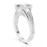 Gold Ring DDLR-253, Radiant center stone, White Gold, view 1