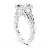 Gold Ring DDLR-253, Radiant center stone, White Gold, view 1