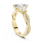 Gold Ring DDLR-281, Radiant center stone, Yellow Gold, view 1