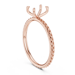 Gold Jewelry, Emerald center stone, Rose Gold, view 1