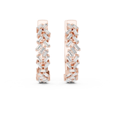 14K Solid Gold Lab Diamond Huggie Earrings, Rose Gold