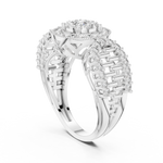 14K Solid Gold Lab Diamond Halo Ring, White Gold, view 1