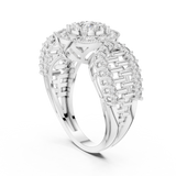 14K Solid Gold Lab Diamond Halo Ring, White Gold, view 1