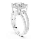 Gold Jewelry L36-13, Princess center stone, White Gold, view 1
