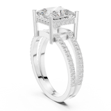 Gold Jewelry L36-13, Princess center stone, White Gold, view 1