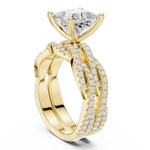Gold Ring DDLR-300, Princess center stone, Yellow Gold, view 1