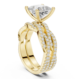 Gold Ring DDLR-300, Princess center stone, Yellow Gold, view 1