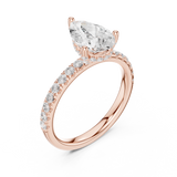 Gold Ring DDLR-161, Pear center stone, Rose Gold, view 2