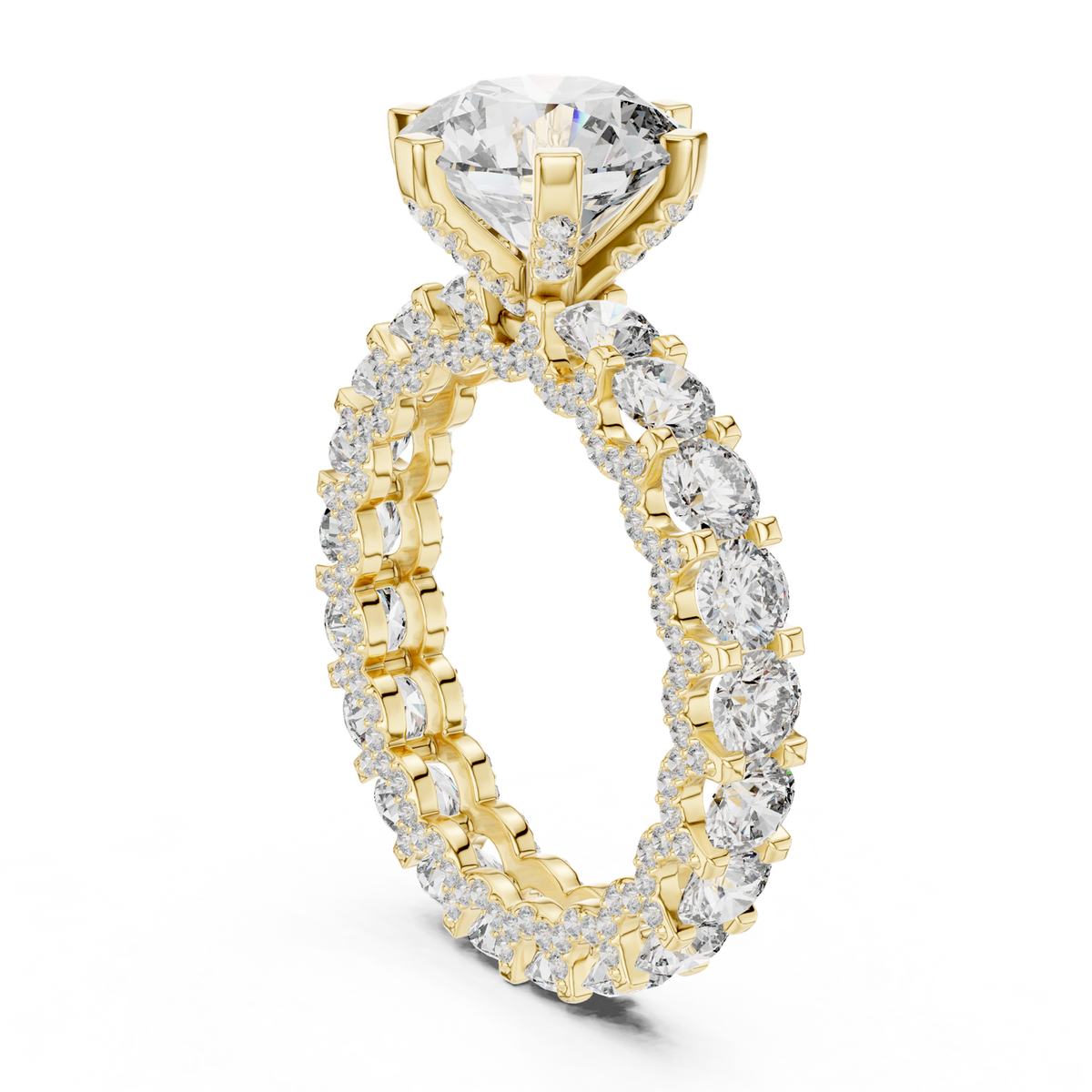 14K Solid Gold Lab Diamond Solitaire Ring, Yellow Gold, view 1