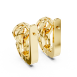 Gold Earrings L03-15, Yellow Gold, view 3