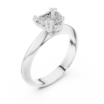 Gold Jewelry L36-8, Heart center stone, White Gold, view 2