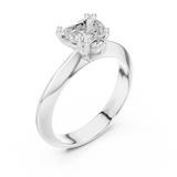 Gold Jewelry L36-8, Heart center stone, White Gold, view 2