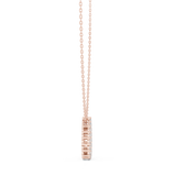 14K Solid Gold Lab Diamond Pendant Necklace, Rose Gold, view 3