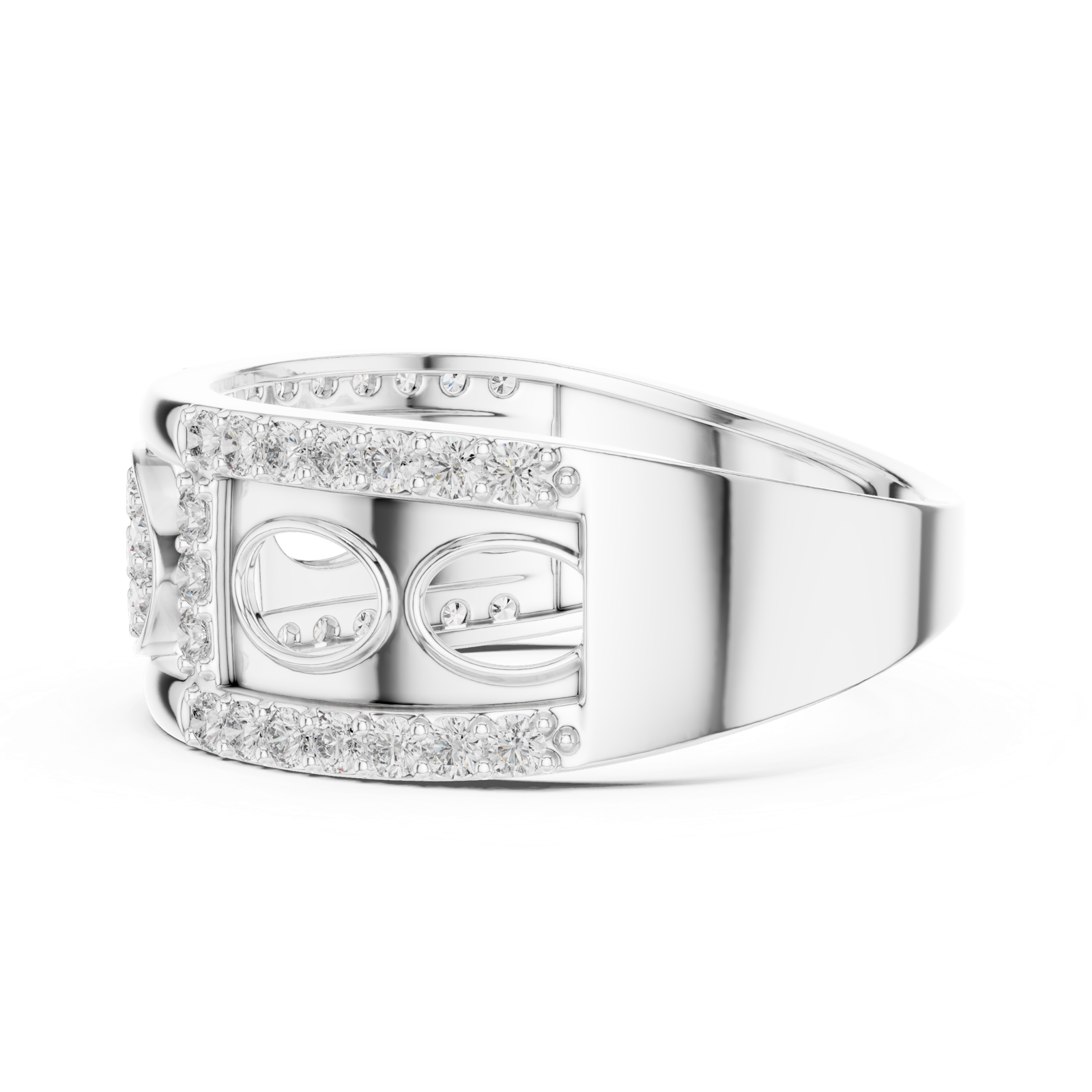 Gold Ring LR-01 (13), White Gold, view 3