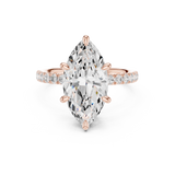 Gold Ring DDLR-259, Marquise center stone, Rose Gold, view 4