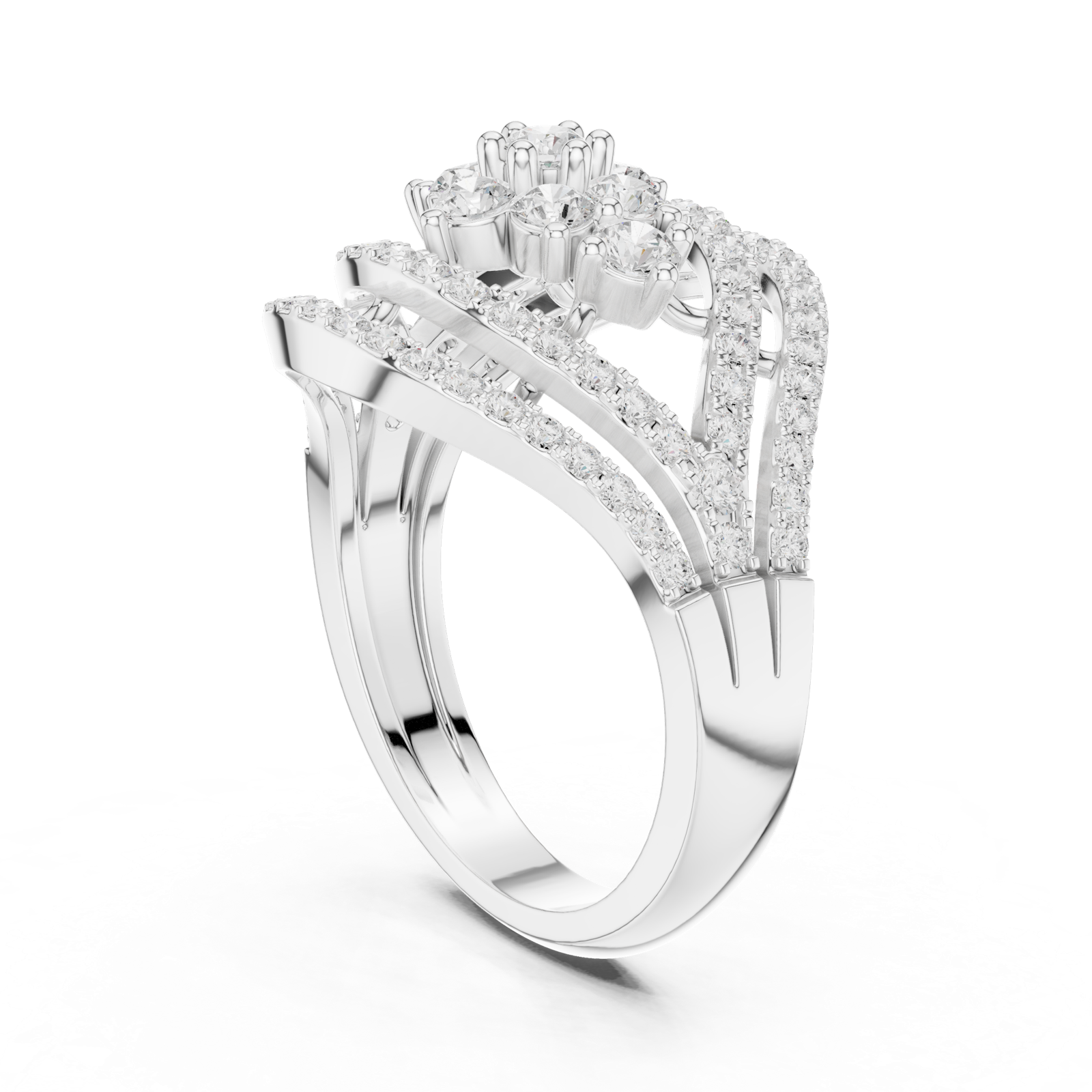 Gold Ring DDLR-763, White Gold, view 1