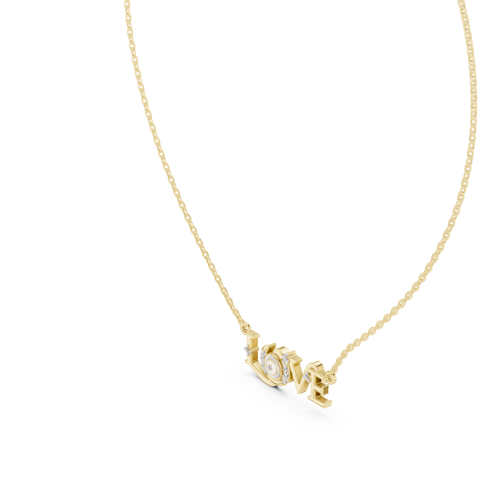 14K Solid Gold Lab Diamond Pendant Necklace, Yellow Gold