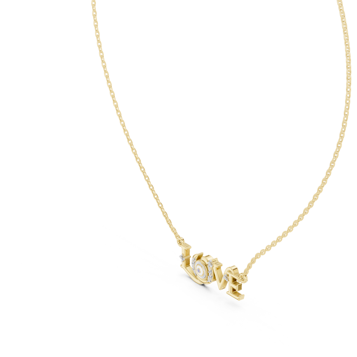 14K Solid Gold Lab Diamond Pendant Necklace, Yellow Gold