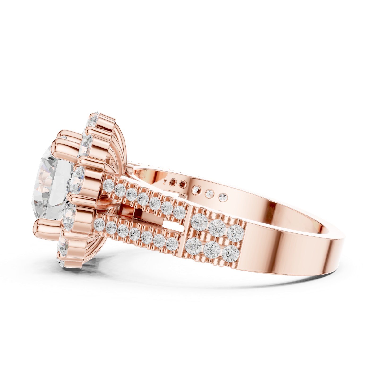 Gold Ring DDLR-344, Rose Gold, view 3