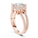 Gold Jewelry L36-13, Round center stone, Rose Gold, view 1