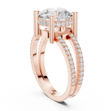 Gold Jewelry L36-13, Round center stone, Rose Gold, view 1
