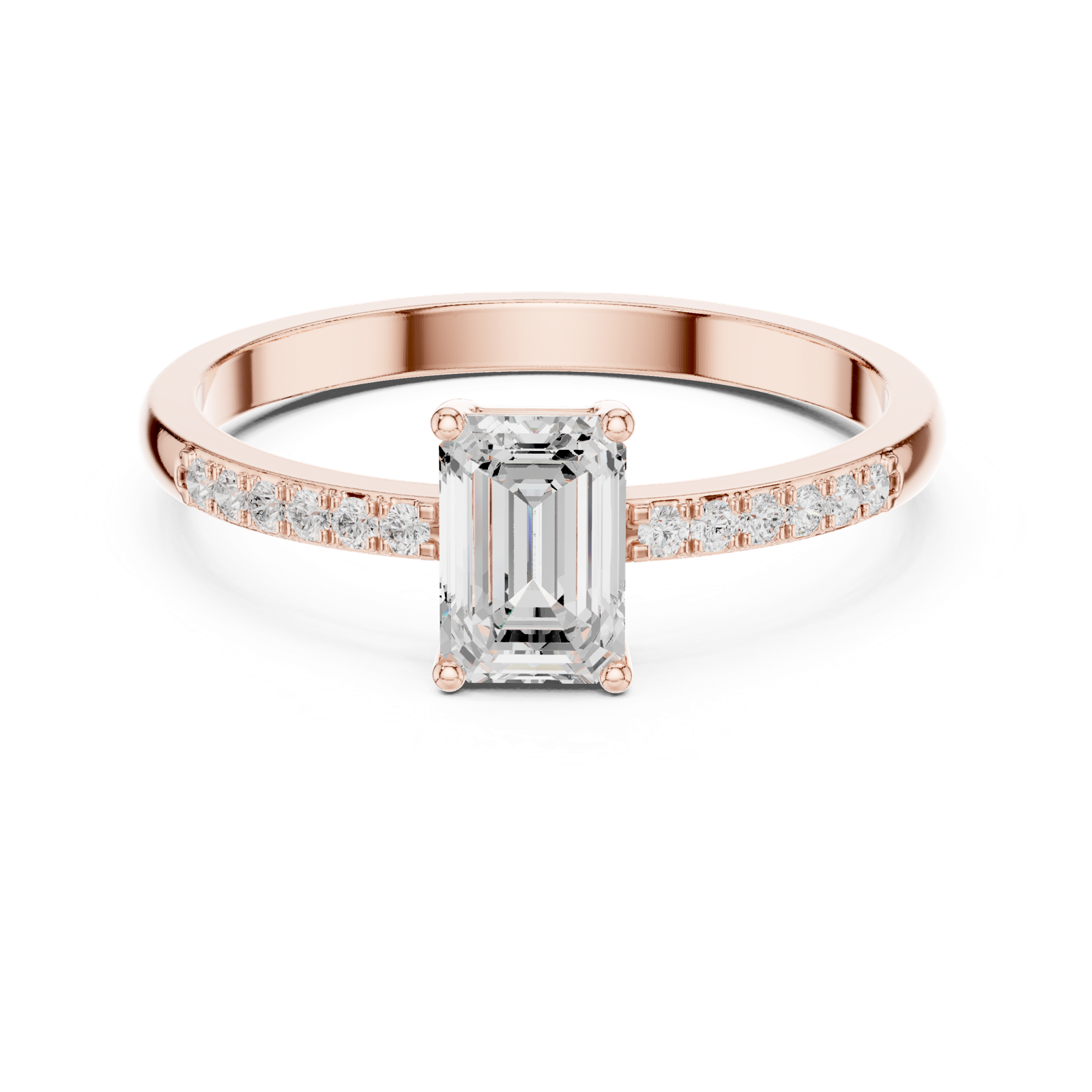 Gold Ring HLR-257, Rose Gold, view 4
