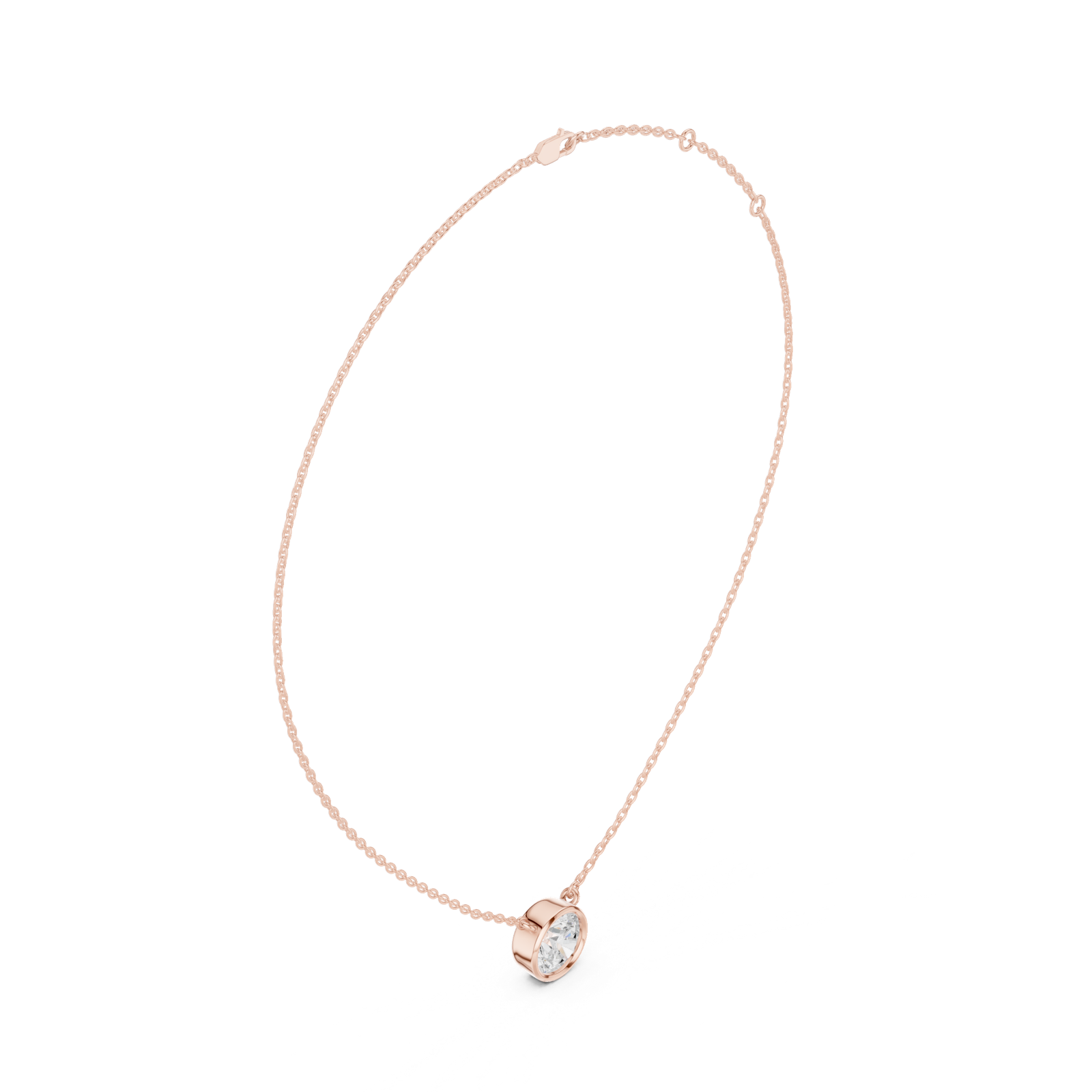 Gold Jewelry DDPO-007, Round center stone, Rose Gold, view 1