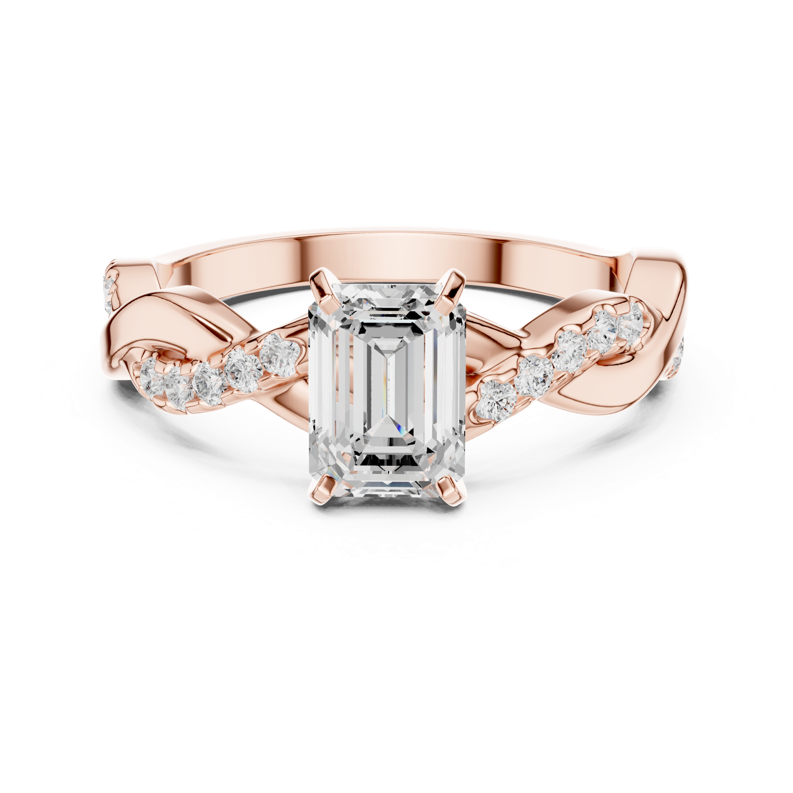 Gold Ring DDLR-1071, Rose Gold, view 4