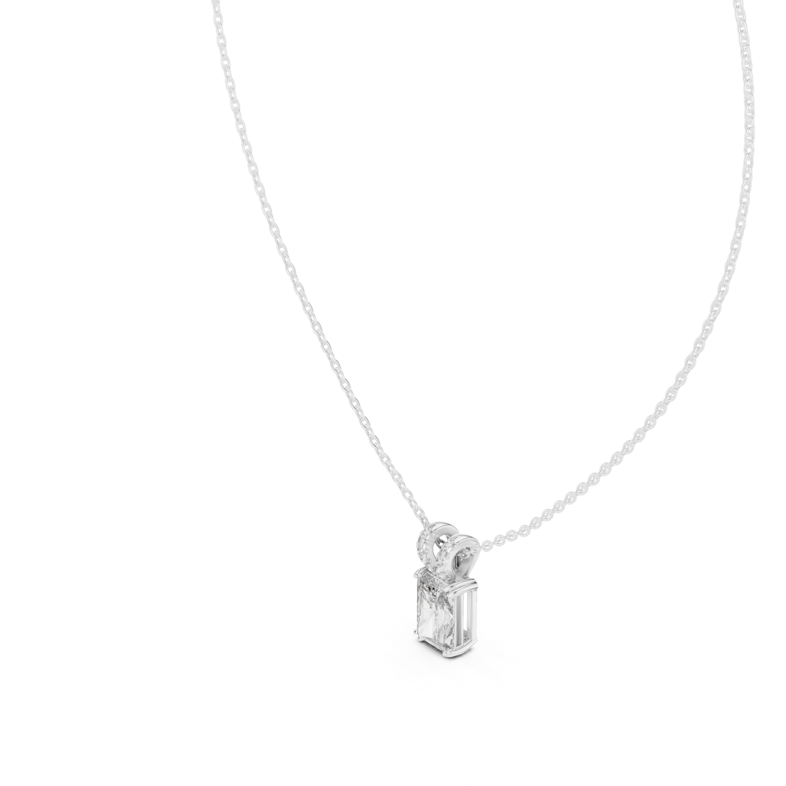Gold Pendant GPD-0026, White Gold, view 2