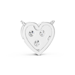 14K Solid Gold Lab Diamond Heart Pendant Necklace, White Gold