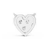 14K Solid Gold Lab Diamond Heart Pendant Necklace, White Gold