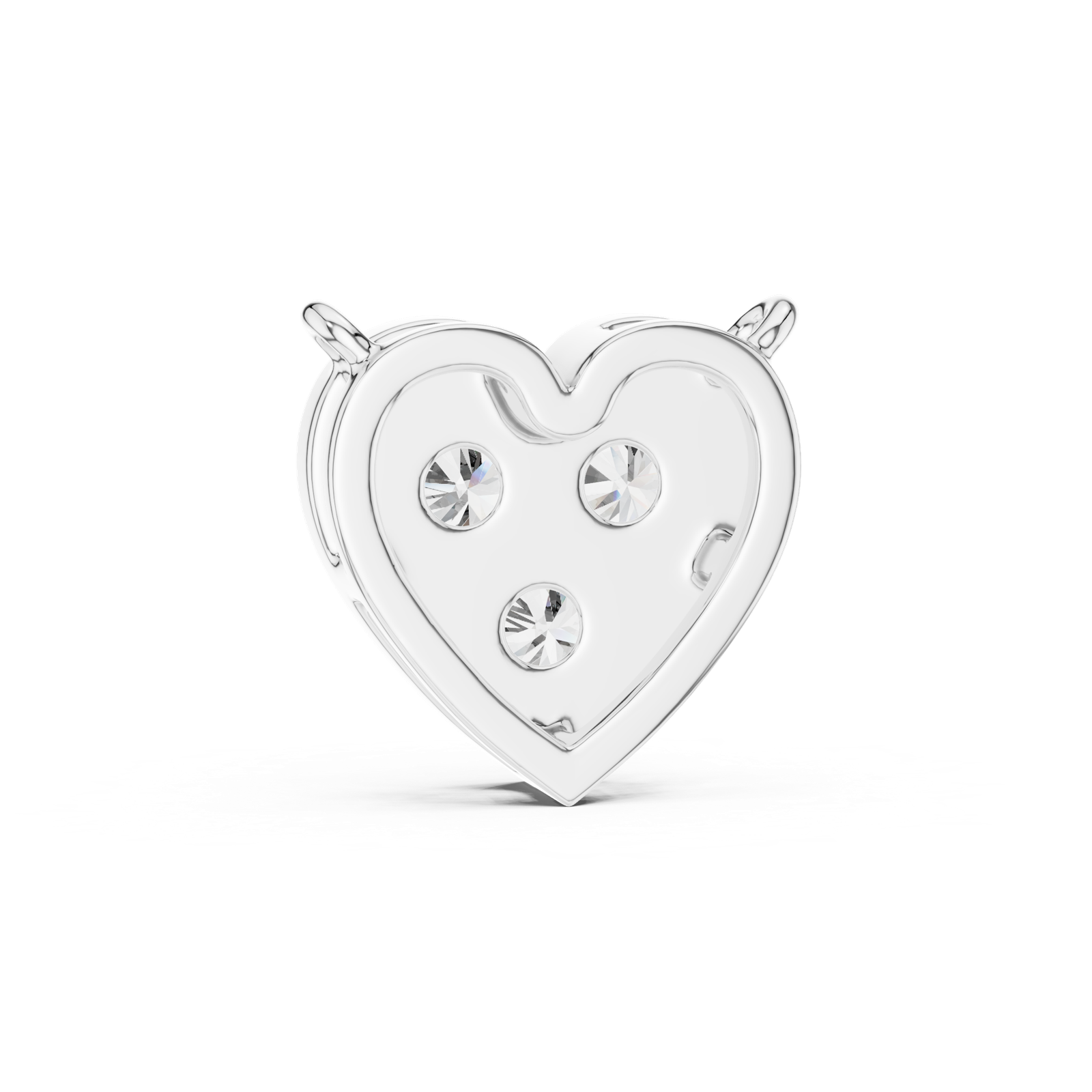 14K Solid Gold Lab Diamond Heart Pendant Necklace, White Gold