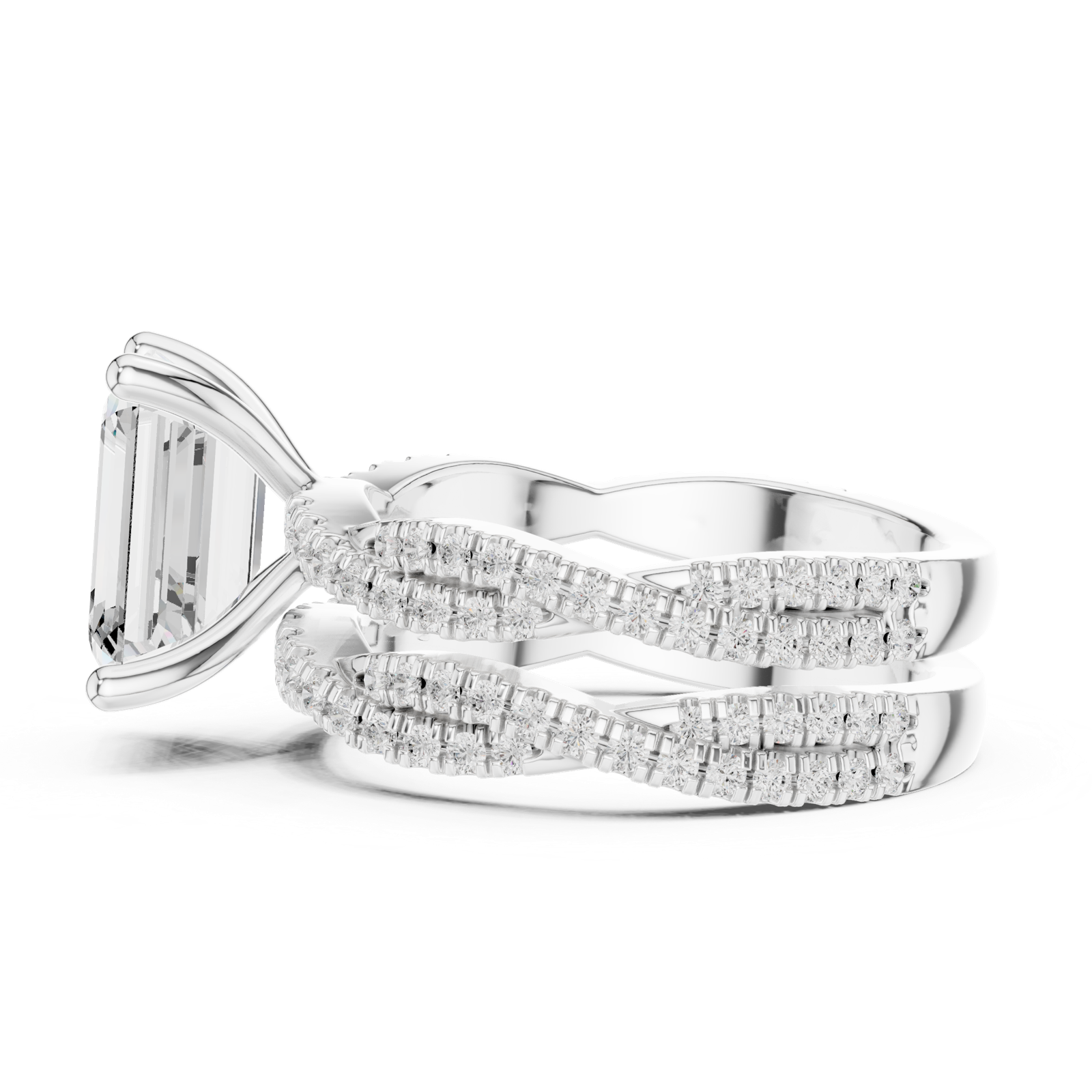 Gold Ring DDLR-300, White Gold, view 3