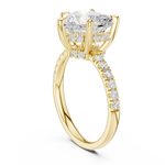 Gold Ring DDLR-259, Heart center stone, Yellow Gold, view 1
