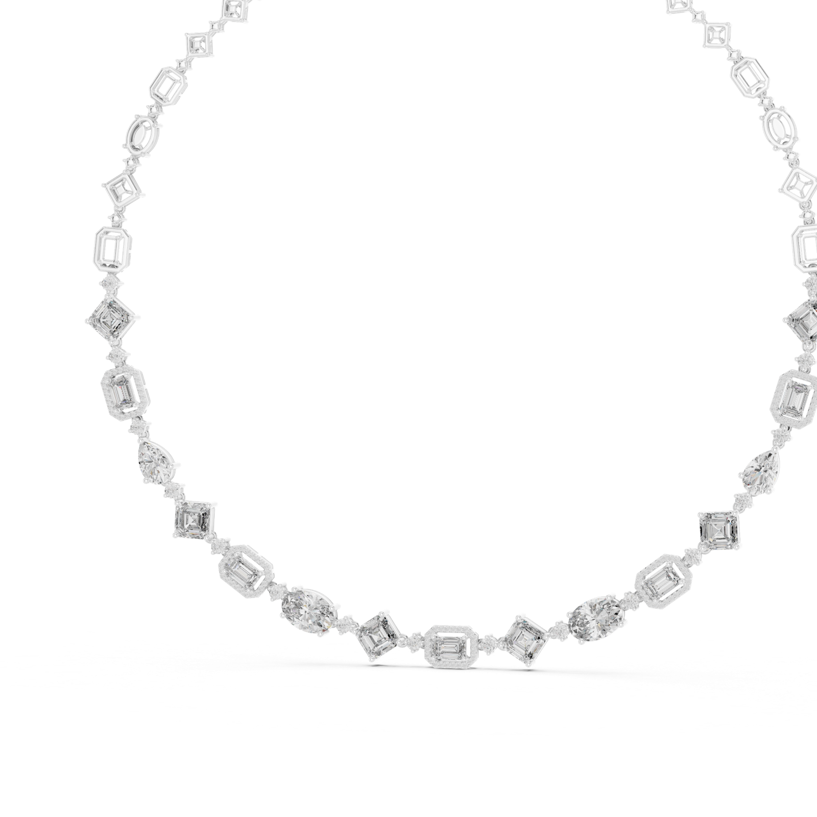 Gold Necklace GNK-0029, White Gold, view 2