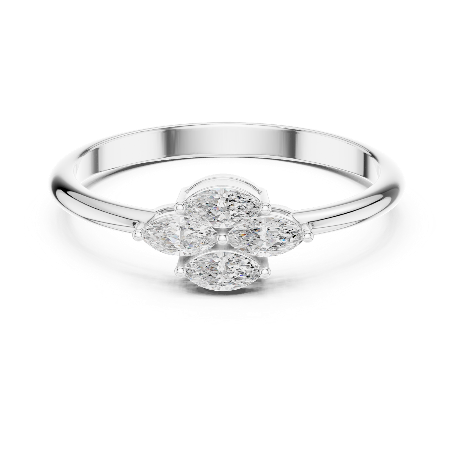Gold Ring HLR-108, White Gold, view 4