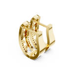 14K Solid Gold Lab Diamond Cluster Earrings, Yellow Gold, view 2