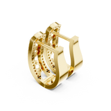 14K Solid Gold Lab Diamond Cluster Earrings, Yellow Gold, view 2