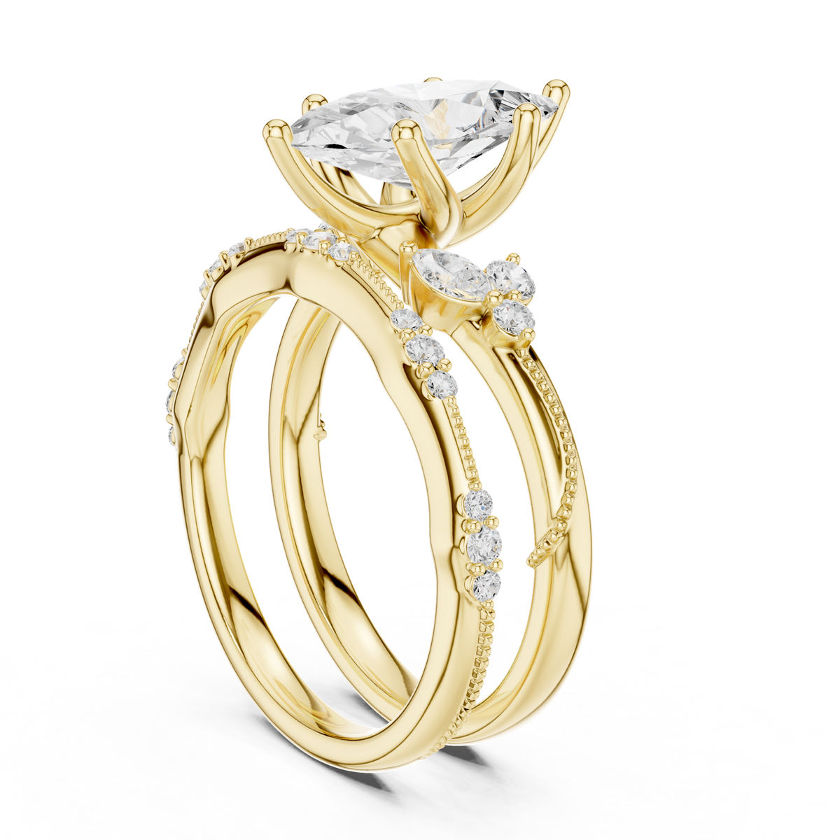 14K Solid Gold Lab Diamond Solitaire Ring, Yellow Gold, view 1