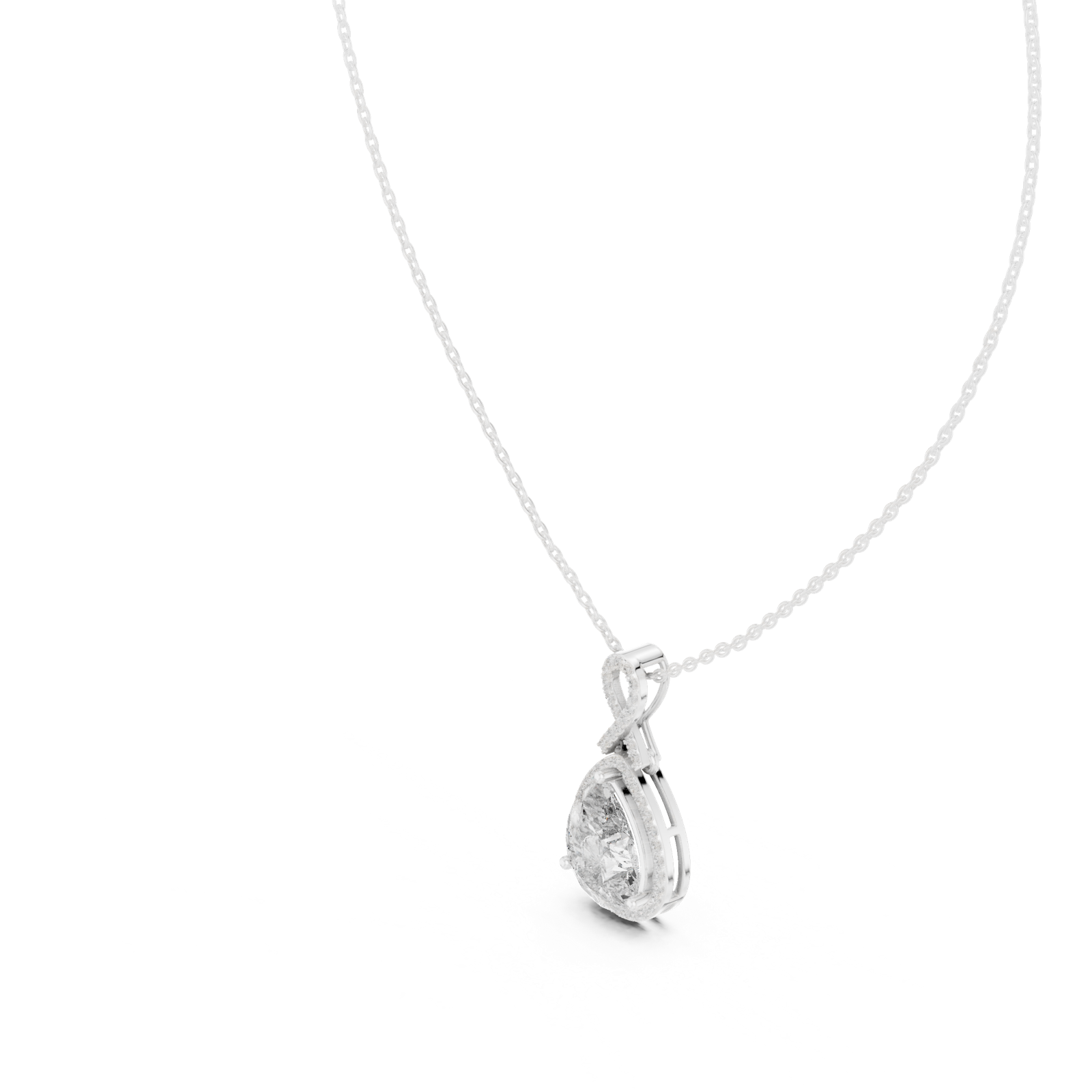 Gold Pendant GPD-0014, White Gold, view 2