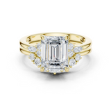 Gold Ring DDLR-440, Emerald center stone, Yellow Gold